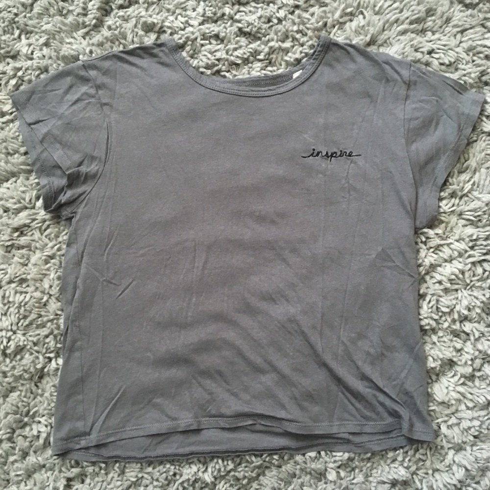 Me to We "Inspire" Grey Crop Top